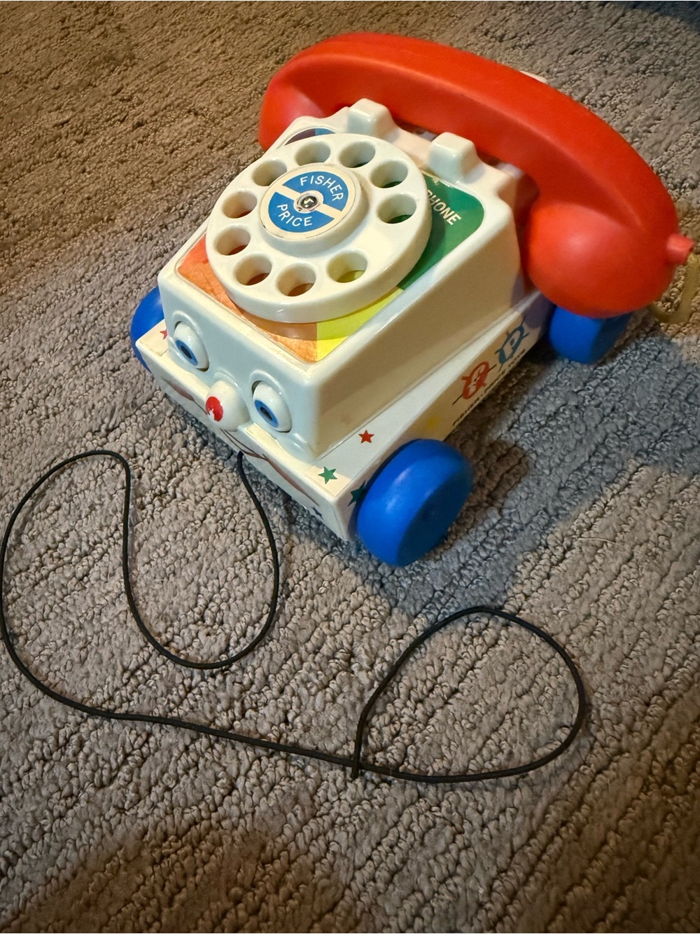 Fisher-Price Pull-Along Rotary Phone Toy - Red/Blue/White